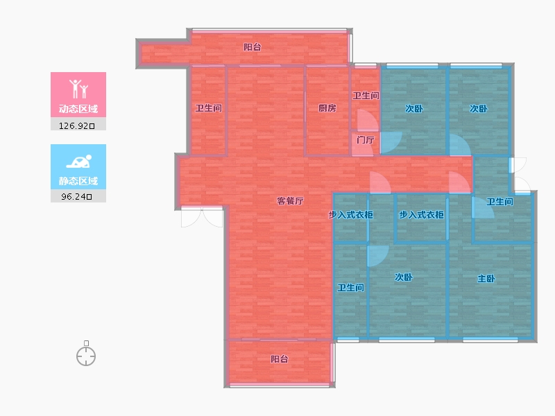 广东省-广州市-尚轩1033栋260m2-208.01-户型库-动静分区