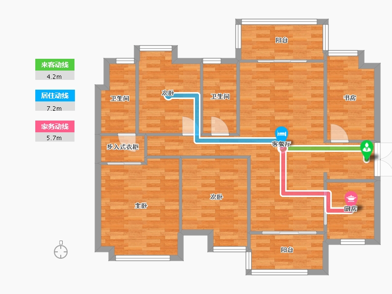 广东省-广州市-时代柏林129m2-104.10-户型库-动静线