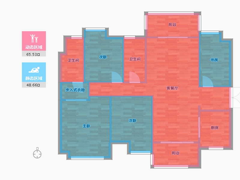 广东省-广州市-时代柏林129m2-104.10-户型库-动静分区