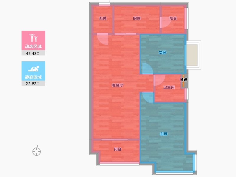 广东省-广州市-锦绣一方75m2-60.00-户型库-动静分区