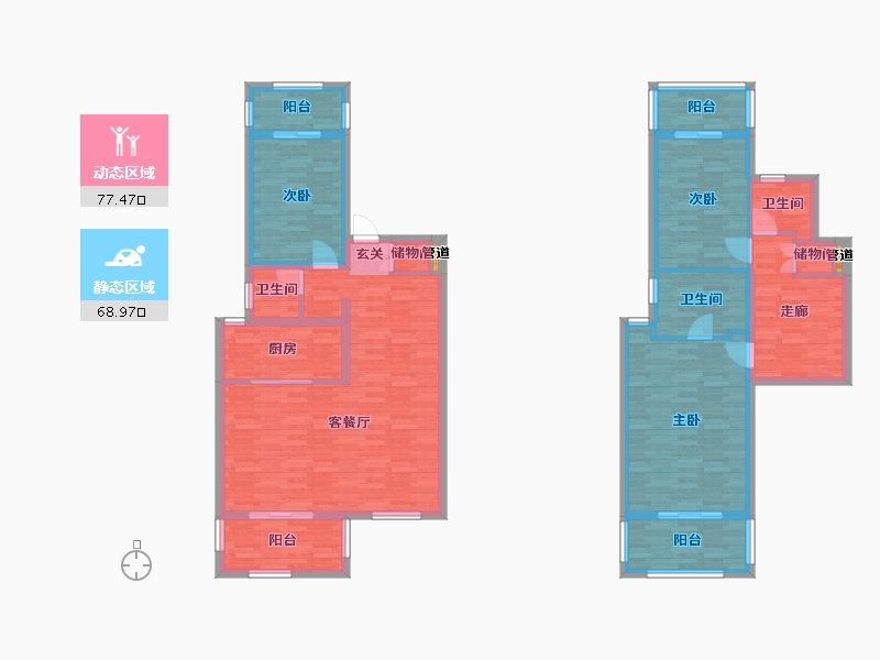 广东省-广州市-新力琥珀园8栋140m²-131.14-户型库-动静分区