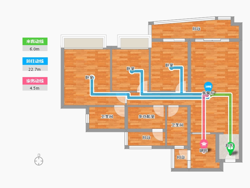 广东省-广州市-奥园誉湖湾4栋,5栋125m²-100.31-户型库-动静线