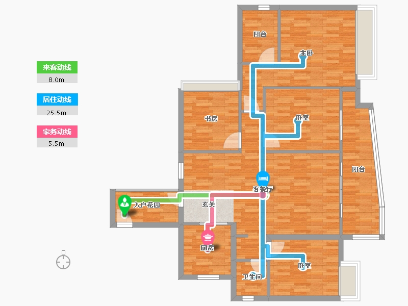 广东省-广州市-奥园誉湖湾7栋140m²-112.00-户型库-动静线