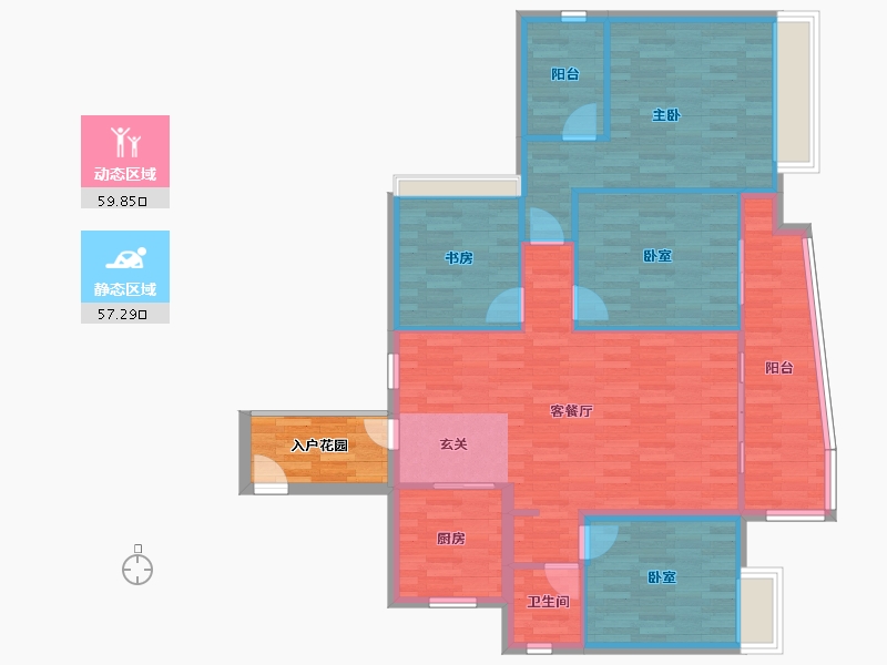 广东省-广州市-奥园誉湖湾7栋140m²-112.00-户型库-动静分区