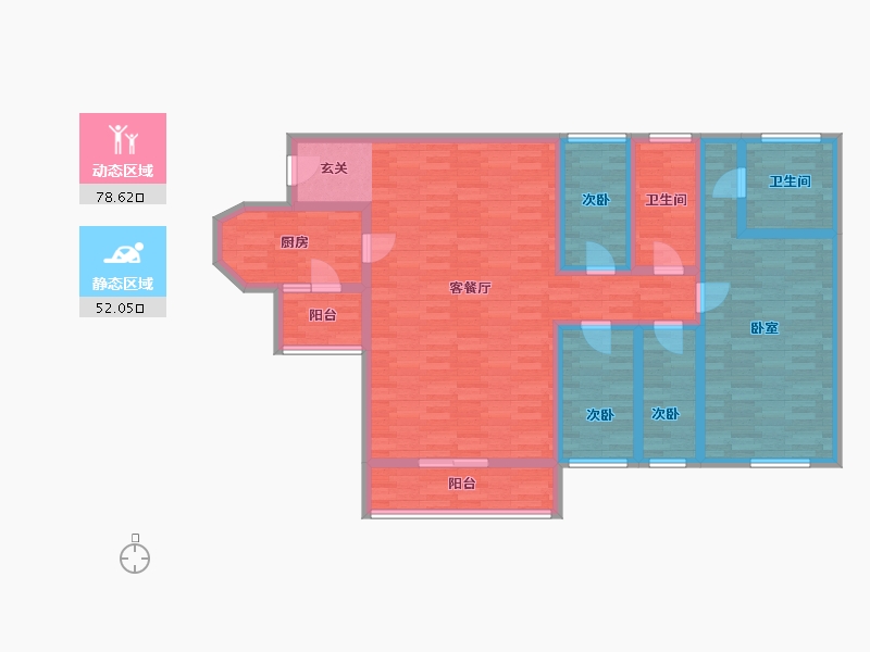 广东省-广州市-祈福万景峰19栋144m²-115.43-户型库-动静分区