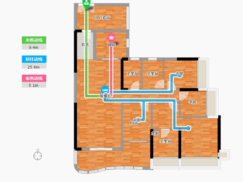 广东省-广州市-都湖国际3栋,2栋163m²-130.40-户型库-动静线