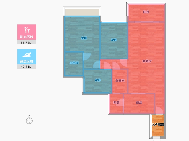 广东省-广州市-星尚花园3栋117m2-92.67-户型库-动静分区