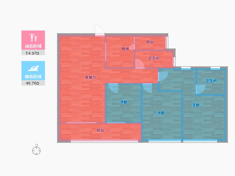 广东省-广州市-臻尚苑116m2-92.81-户型库-动静分区