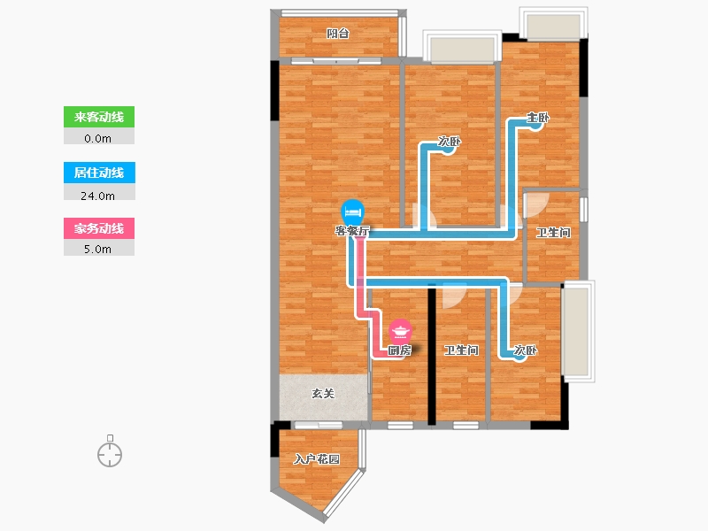 广东省-广州市-南华时代城42-3栋110m²-88.70-户型库-动静线