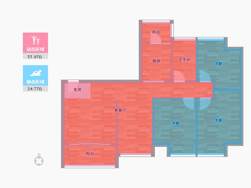 广东省-广州市-卓粤卓雅名苑4栋105m²-82.25-户型库-动静分区