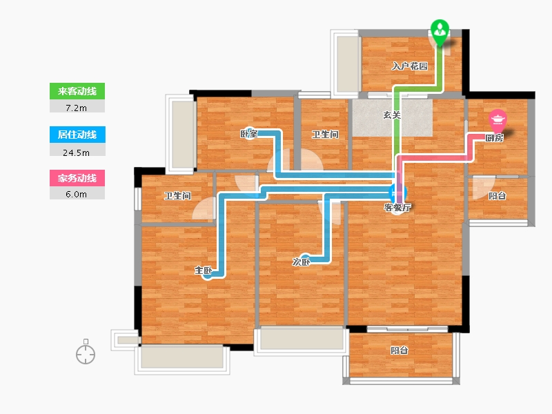 广东省-广州市-南华时代城42-3栋124m²-110.28-户型库-动静线