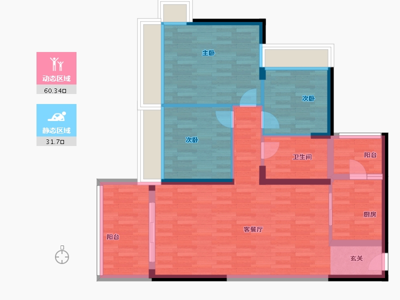 广东省-广州市-新鸿基御华园20栋103m²-82.30-户型库-动静分区