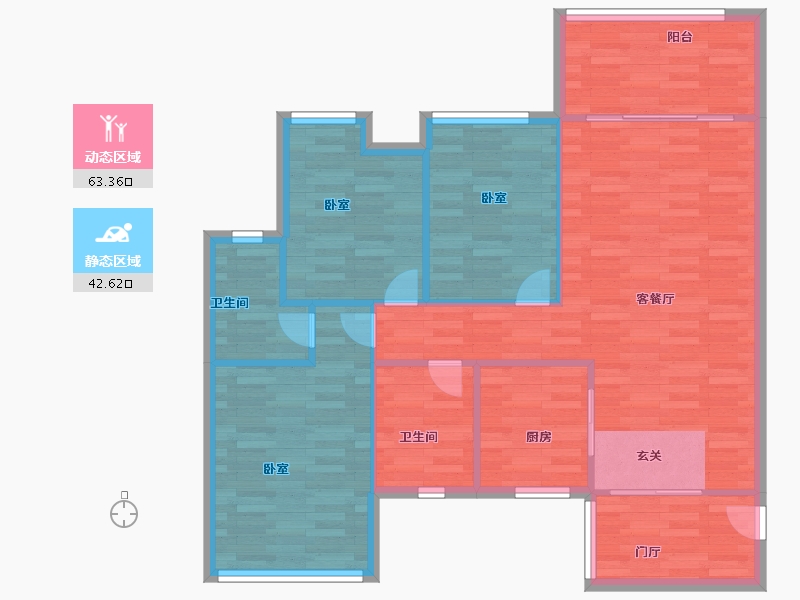 广东省-广州市-尚品雅居山语2栋121m²-96.80-户型库-动静分区