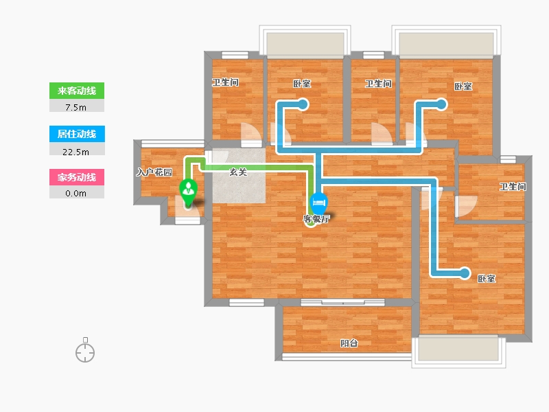 广东省-广州市-尚品雅居山语3栋109m²-87.20-户型库-动静线