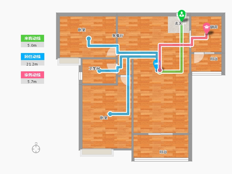 广东省-广州市-颐和盛世23栋,24栋102m²-81.60-户型库-动静线