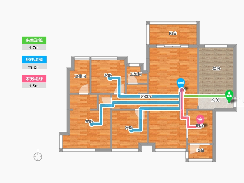 广东省-广州市-班芙小镇4栋120m²-101.62-户型库-动静线