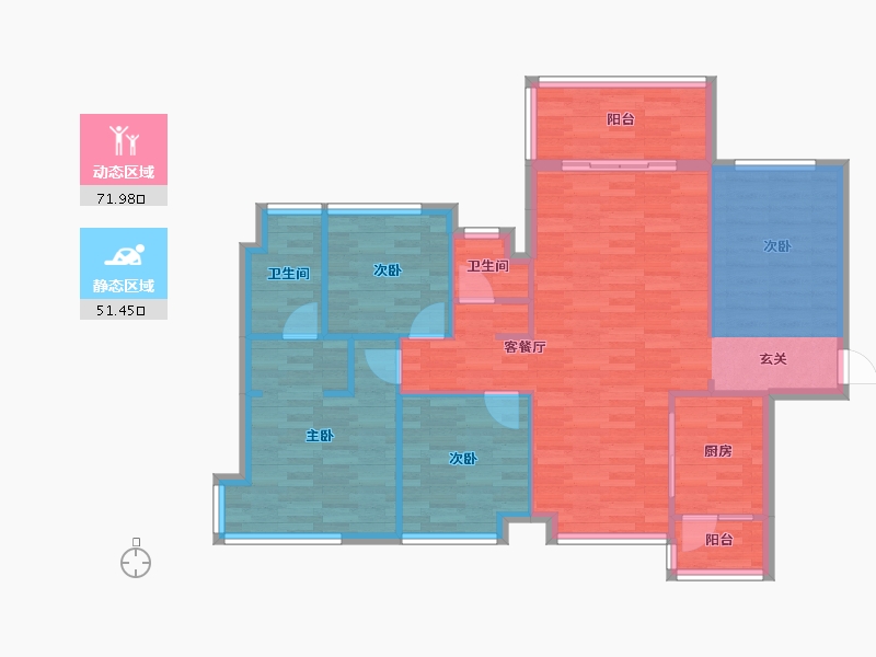 广东省-广州市-班芙小镇4栋120m²-101.62-户型库-动静分区