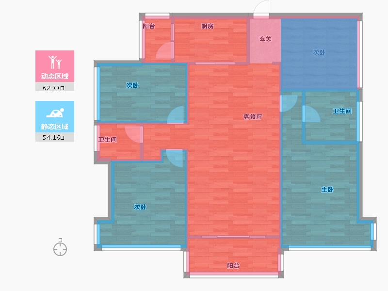 广东省-广州市-班芙小镇2栋122m²-97.60-户型库-动静分区