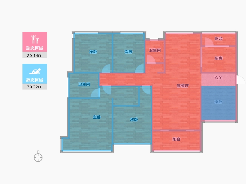 广东省-广州市-班芙小镇2栋156m²-137.85-户型库-动静分区