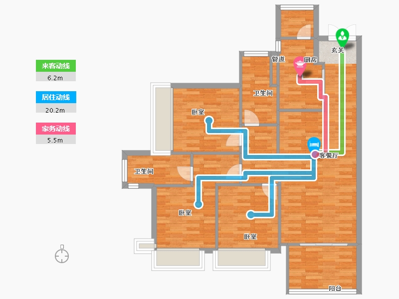 广东省-广州市-金融街花溪小镇21栋111m²-88.80-户型库-动静线