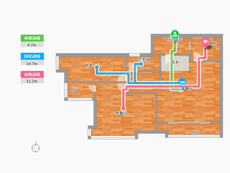 广东省-广州市-广州融创文旅城C1区5栋92m²-73.60-户型库-动静线