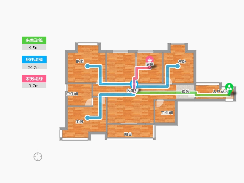 广东省-广州市-广州融创文旅城C1区5栋118m²-94.60-户型库-动静线