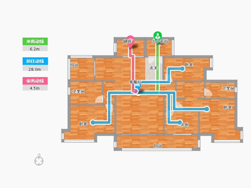 广东省-广州市-广州融创文旅城C1区1栋146m²-116.80-户型库-动静线