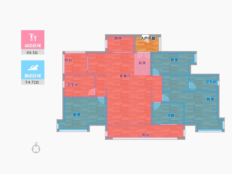 广东省-广州市-广州融创文旅城C1区1栋146m²-116.80-户型库-动静分区