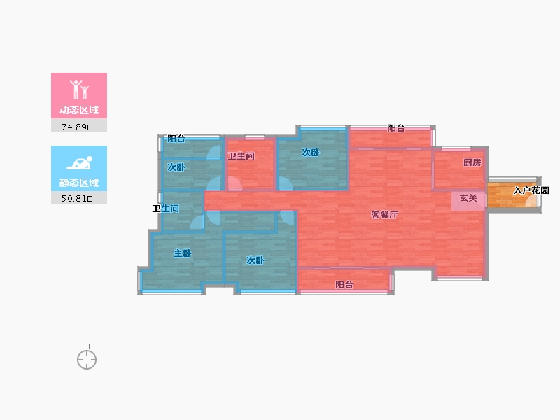 广东省-广州市-广州融创文旅城C1区1栋147m²-117.60-户型库-动静分区