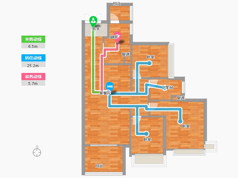 广东省-广州市-金融街花溪小镇21栋103m²-82.40-户型库-动静线