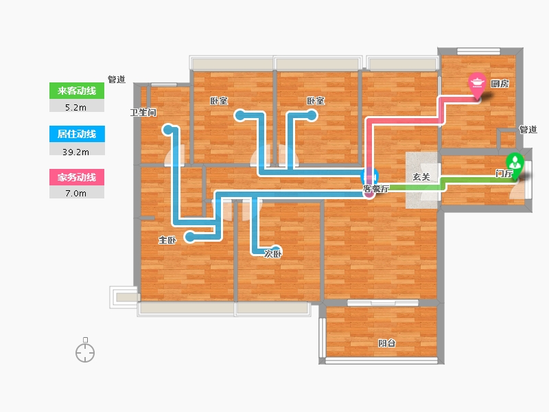 广东省-广州市-金融街花溪小镇21栋125m²-100.00-户型库-动静线