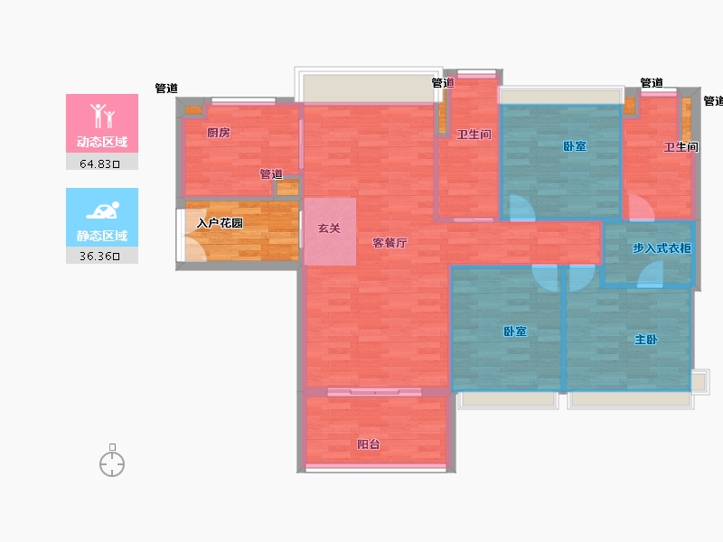 广东省-广州市-金融街花溪小镇9栋125m²-100.00-户型库-动静分区