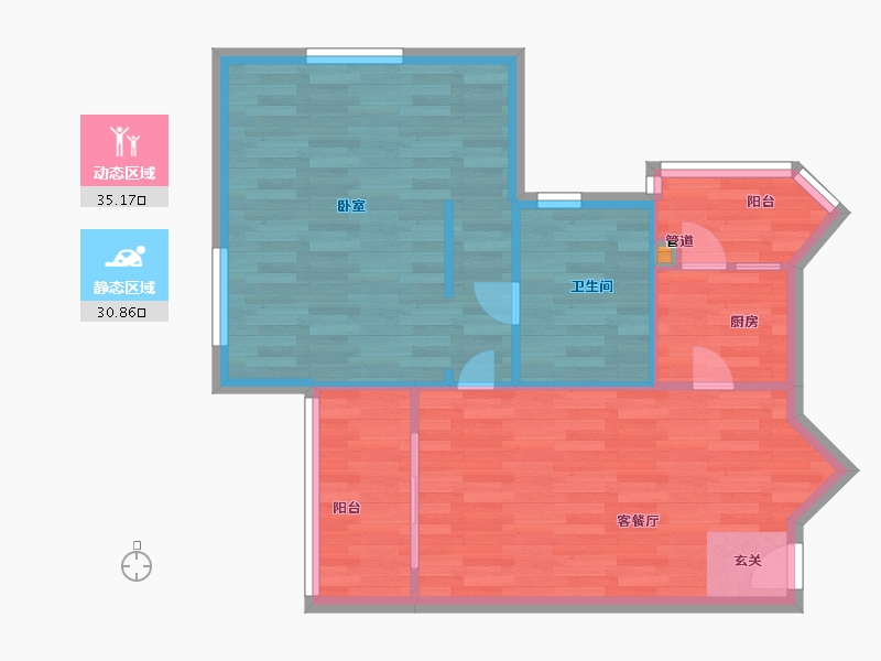 广东省-广州市-合和新城75㎡户型75㎡-60.00-户型库-动静分区