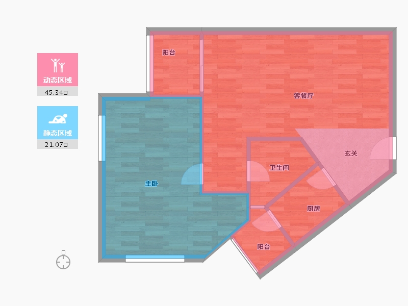 广东省-广州市-合和新城76㎡户型76㎡-60.80-户型库-动静分区