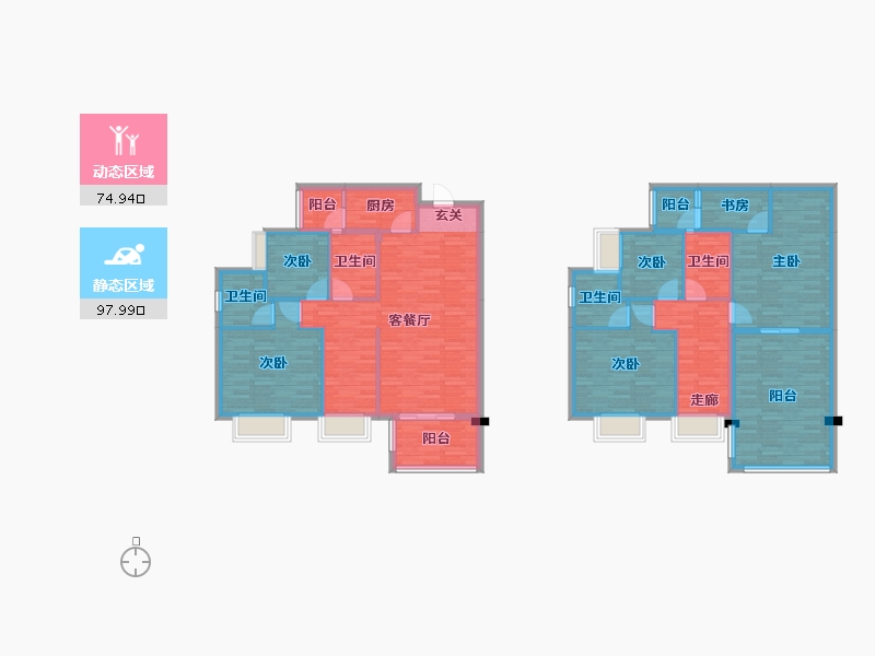 广东省-广州市-时代康桥11栋,1栋,4栋179m²-155.44-户型库-动静分区