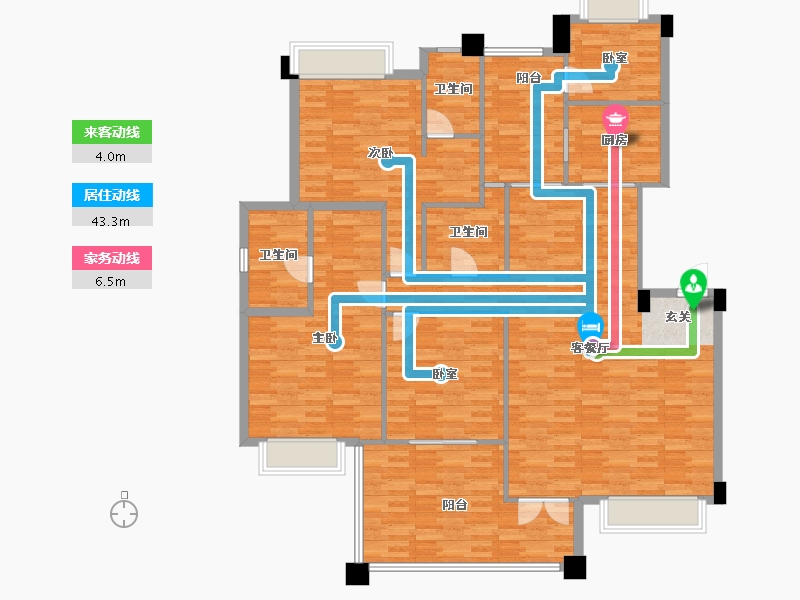 广东省-广州市-时代康桥3栋,13栋,14栋182m²-157.46-户型库-动静线