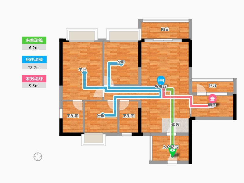 广东省-广州市-森悦华庭A3栋115m²-96.31-户型库-动静线