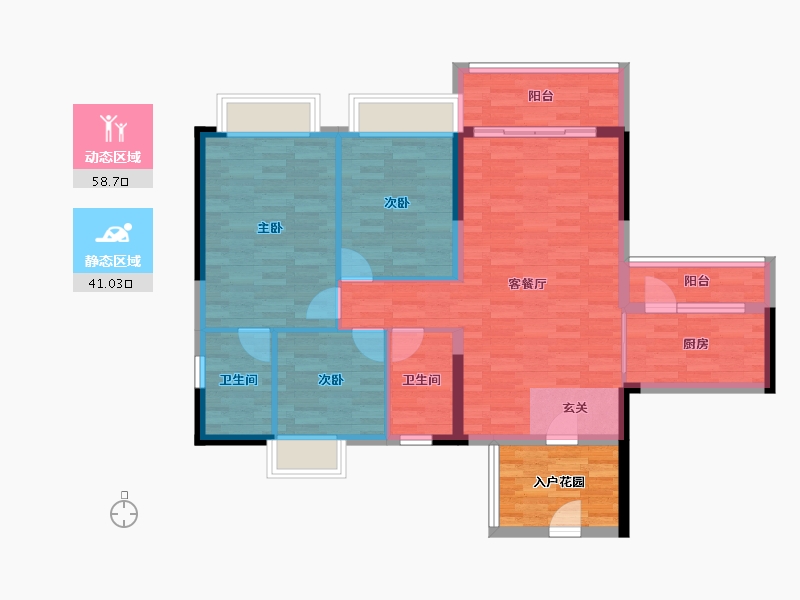 广东省-广州市-森悦华庭A3栋115m²-96.31-户型库-动静分区