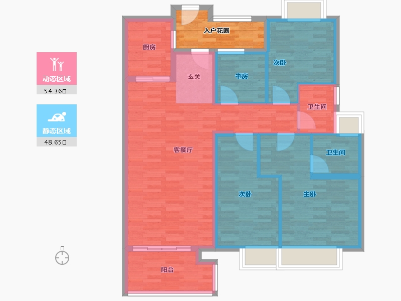 广东省-广州市-路劲天隽峰12栋138m²-98.02-户型库-动静分区