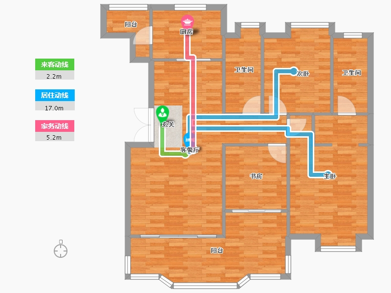 广东省-广州市-元邦山清水秀6区F10栋,6区F11栋126m²-100.80-户型库-动静线