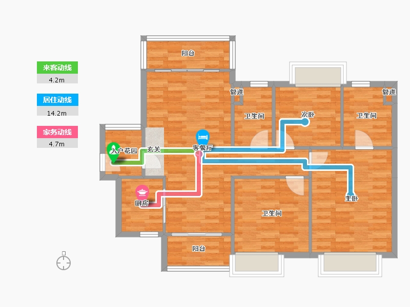 广东省-广州市-路劲天隽峰A8栋111m²-89.24-户型库-动静线