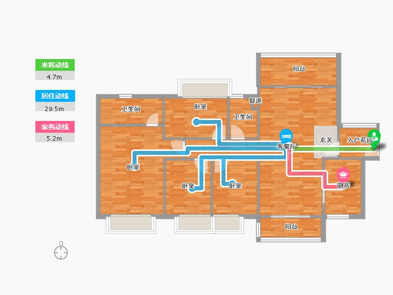 广东省-广州市-路劲天隽峰11栋131m²-104.80-户型库-动静线