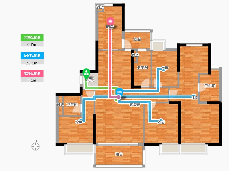 广东省-广州市-路劲天隽峰17栋175m²-130.31-户型库-动静线