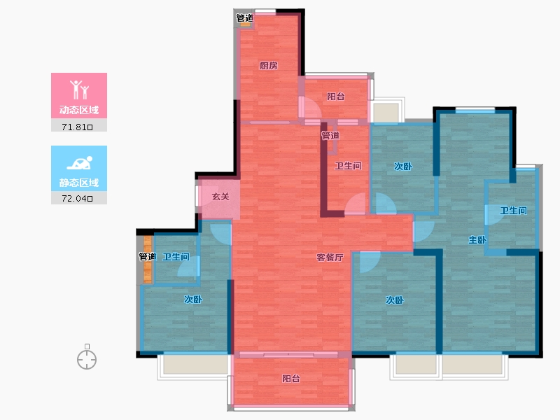 广东省-广州市-路劲天隽峰17栋175m²-130.31-户型库-动静分区