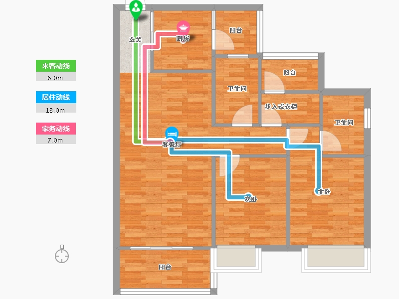 广东省-广州市-自由人花园五六期1号楼,五六期2号楼,五六期3号楼,五六期4号楼,五六期5号楼,-79.88-户型库-动静线