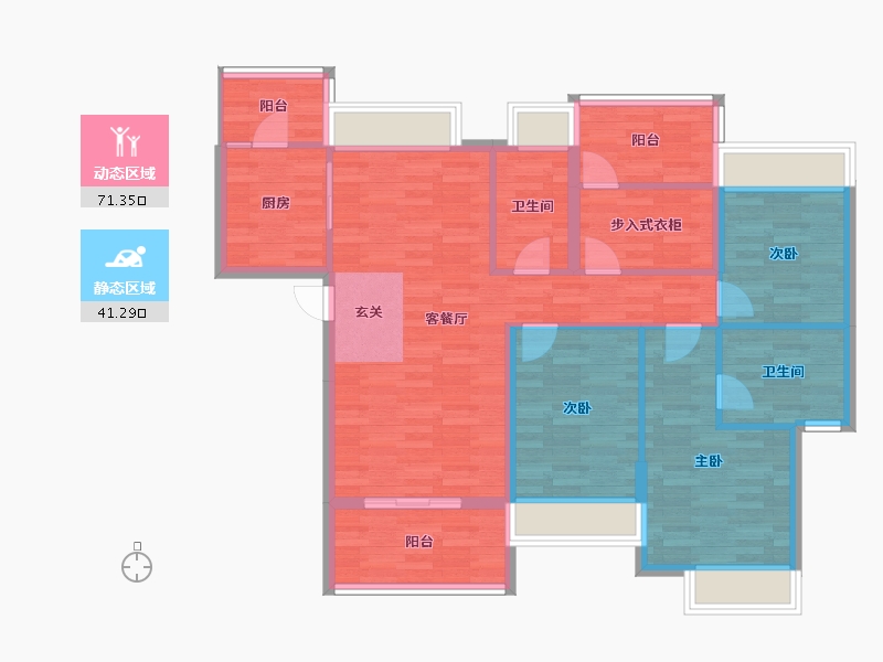 广东省-广州市-自由人花园五六期7号楼138m²-101.10-户型库-动静分区