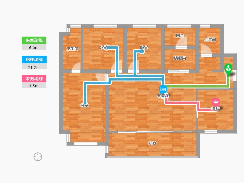 广东省-广州市-碧桂园云顶16号楼,2号楼114m²-92.59-户型库-动静线