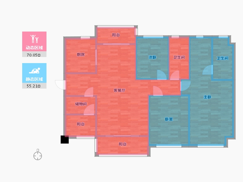 广东省-广州市-碧桂园云顶9号楼,5号楼142m²-114.89-户型库-动静分区