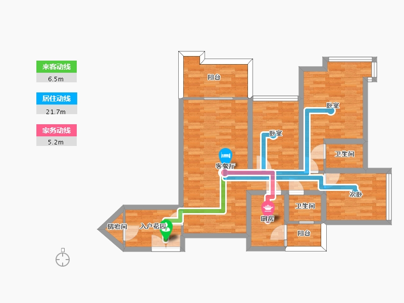 广东省-广州市-东方名都21栋,24栋104m²-83.01-户型库-动静线