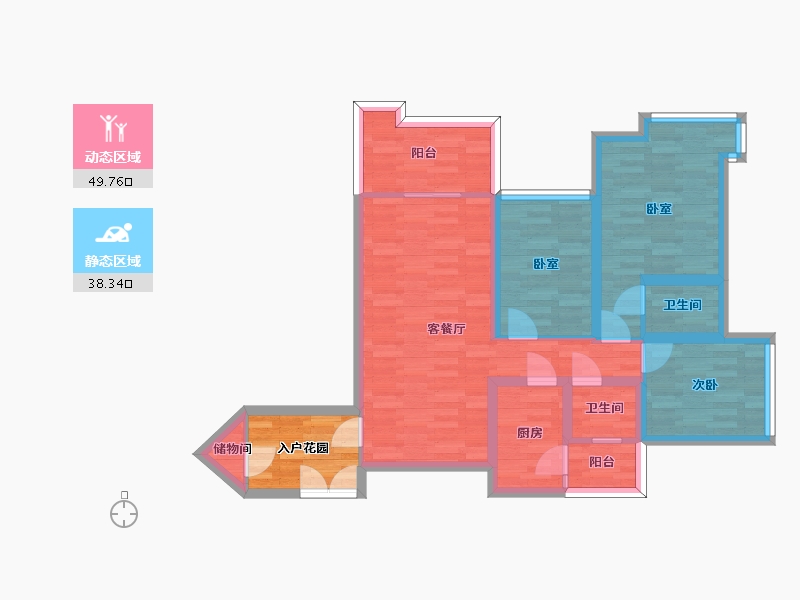 广东省-广州市-东方名都21栋,24栋104m²-83.01-户型库-动静分区